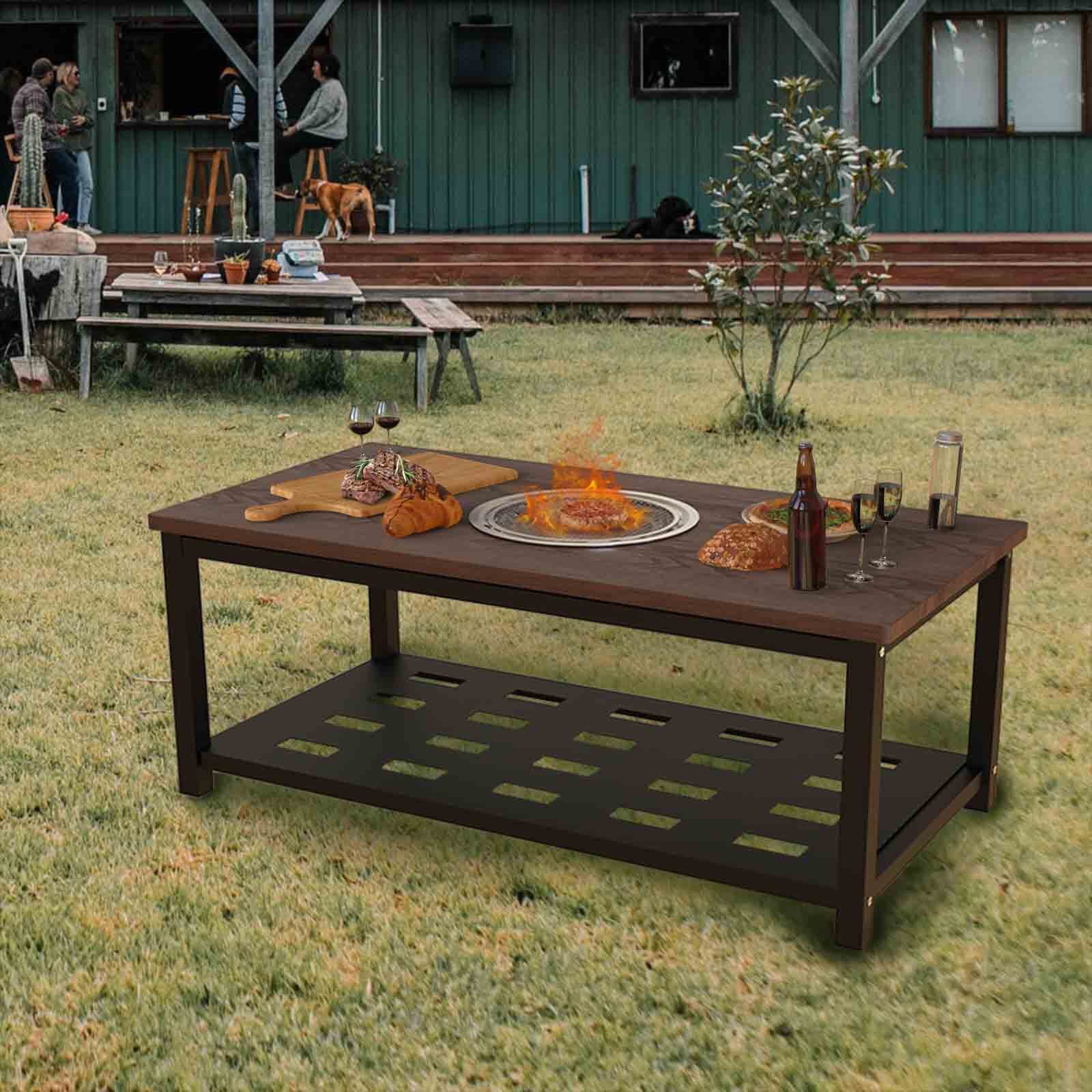 47in outdoor fire pit table, suitable for courtyards, gardens