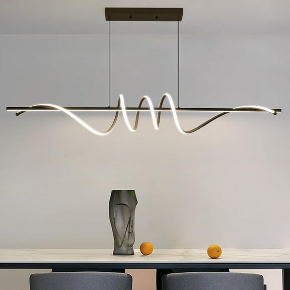 47inch Gold Chandelier Modern Ceiling Spiral Pendant Light Fixtures Hanging LED Color Temperature and Height Adjustable Chandeliers for Dining Room Living Room Bedroom Kitchen Island