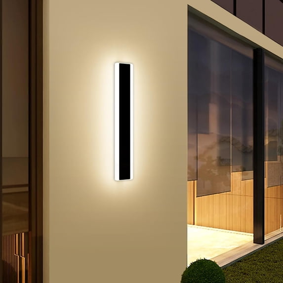 47inch Modern Wall Sconces Linear Outdoor Wall Lights 3 Color 3000K/4500K/6000K Waterproof Black Exterior Wall Light Fixture
