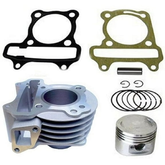 47mm Big Bore Cylinder Head with Piston Rings Rebuild Kit For BBK 80cc 4-stroke GY6/QMB139 Scooters Mopeds Engines