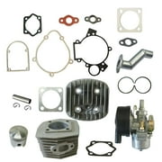 47mm Cylinder Head Piston with Carburetor Kit for 66cc 80cc 2 Stroke Engine Motorized Bicycle Bike Motor