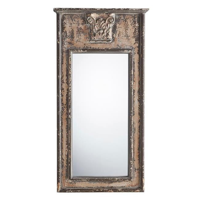 Heavily Distressed Rustic Wood Wall Mirror