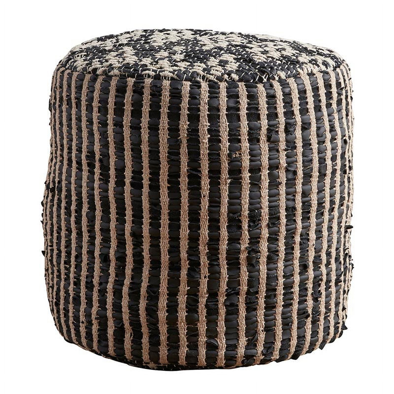 47th & Main CMR796 Geometric Round Jute Pouf