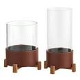 thumbnail image 1 of 47th & Main CMR918 Glass Vase Faux Leather - Set Of 2, 1 of 2