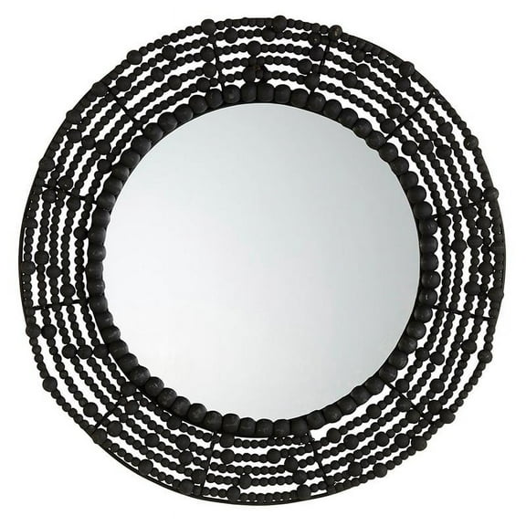 47th & Main DMR223 Black Wood Beaded Mirror