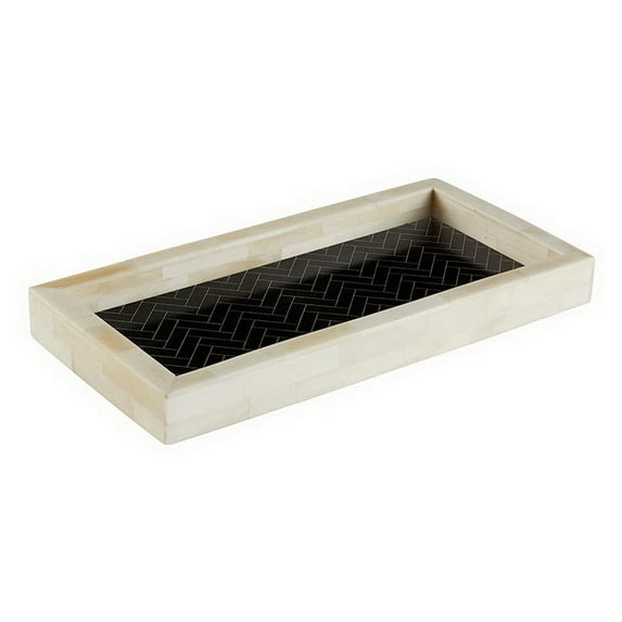 47th & Main DMR611 Black and White Rectangular Tray - Small