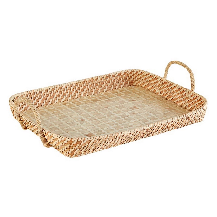 BHG Hand-Woven Rattan Serving Tray – Natural Decorative Accent