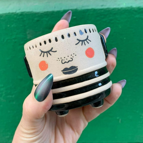 47th & Main Face Planter Ceramic Pot