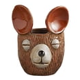 thumbnail image 1 of 47th & Main Unique Textured Shaped Ceramic Planter Flower Pot for Succulents Small Plants and More, Small, Bear Face, 1 of 2
