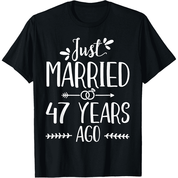47th Wedding Anniversary Couples Husband Wife 47 Years T-Shirt100% cotton