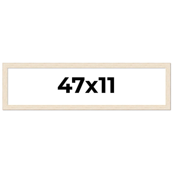 47x11 Frame White Barnwood Picture Frame Includes UV Acrylic Plexiglass, Acid Free Foam Backing