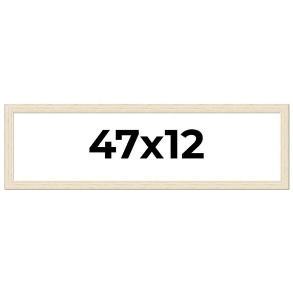 47x12 Frame White Barnwood Picture Frame Includes UV Acrylic Plexiglass, Acid Free Foam Backing