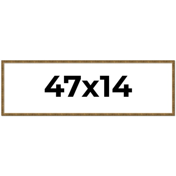 47x14 Frame Gold Solid Wood Picture Frame - Complete Modern Photo Frame Includes UV Acrylic