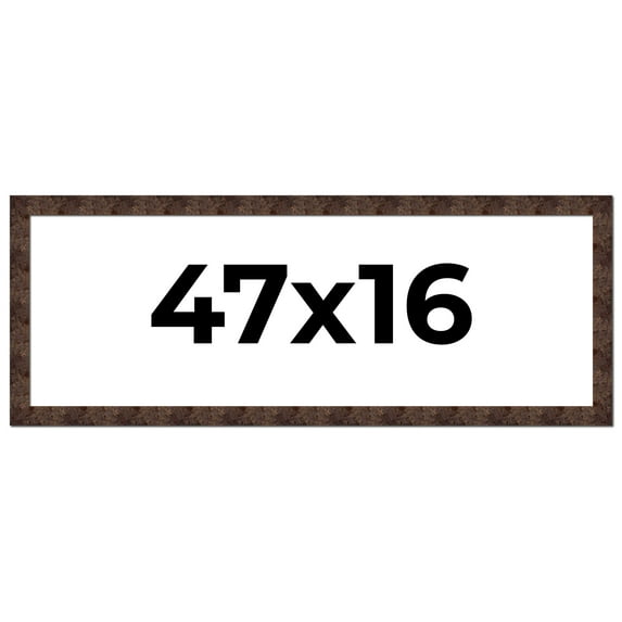 47x16 Frame Brown Burl Real Wood Picture Frame Width 1.625 Inches | Interior Frame Depth 0.5 Inches