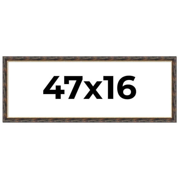 47x16 Frame Gold Real Wood Picture Frame Width 1.5 inches | Interior Frame Depth 0.5 inches |