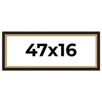 47x16 Frame Gold Real Wood Picture Frame Width 2.25 Inches | Interior Frame Depth 0.5 Inches |