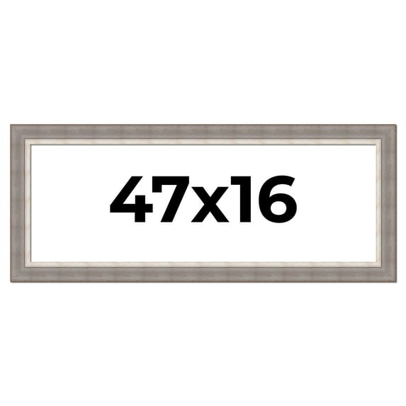 47x16 Frame Grey Real Wood Picture Frame Width 2.75 Inches | Interior Frame Depth 0.5 Inches |