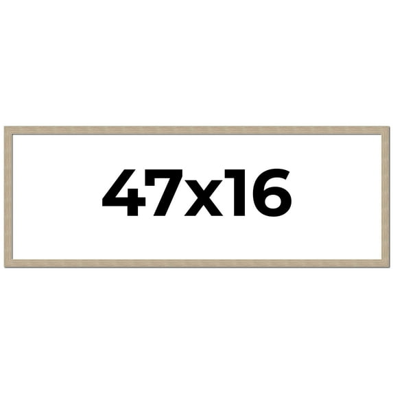 47x16 Frame Grey Solid Wood Picture Frame Width 1 Inches | Interior Frame Depth 0.5 Inches |