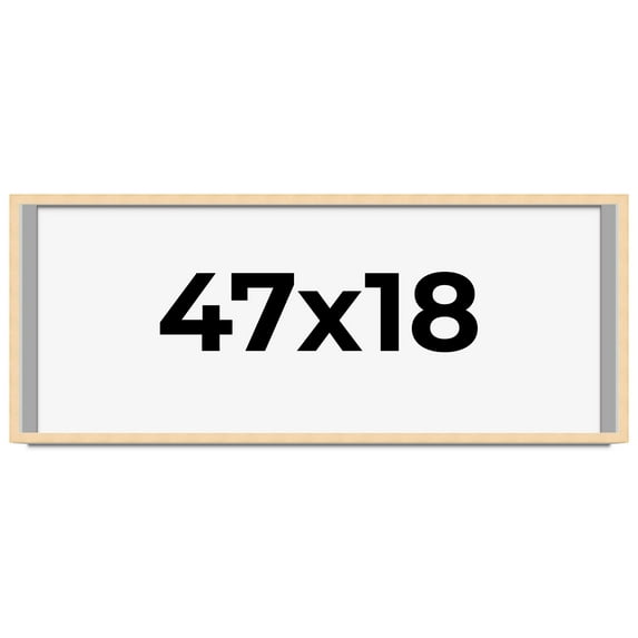 47x18 Frame Natural Wood Picture Frame | 0.75 Inch Moulding Width | with UV Acrylic Plexiglass,