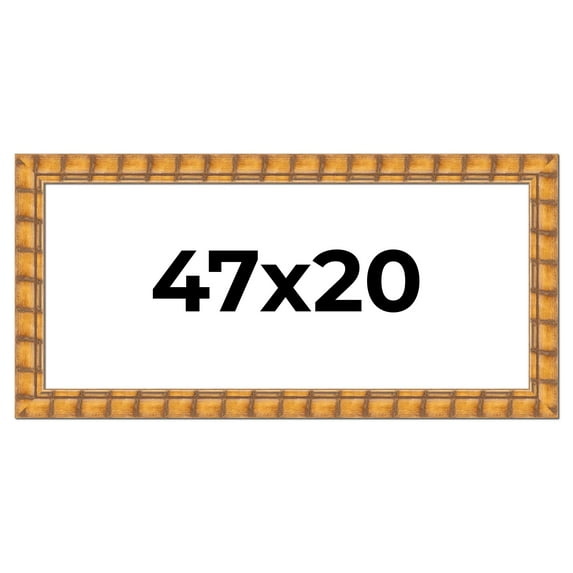 47x20 Frame Beige Real Wood Picture Frame Width 3 inches | Interior Frame Depth 0.5 inches |