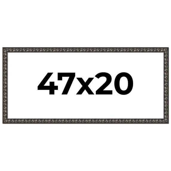 47x20 Frame Black-Brown Medieval Solid Wood Picture Frame | 1.5 Inch Moulding Width | Gotham
