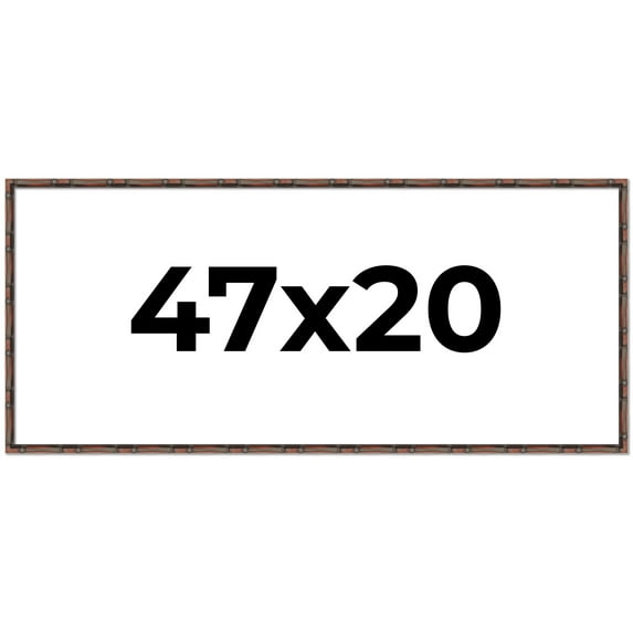 47x20 Frame Brown Bamboo with Dark Coffee/Walnut Finish | Solid Wood Picture Frame Width 0.75