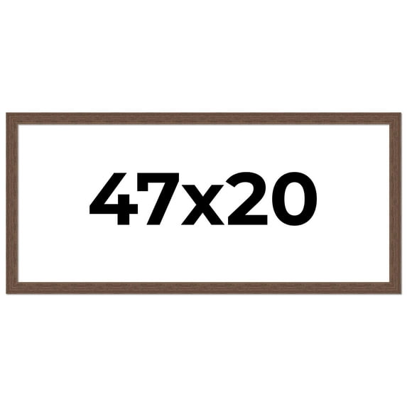 47x20 Frame Brown Farmhouse Solid Wood Picture Frame Width 1.5 Inches | Interior Frame Depth 0.5