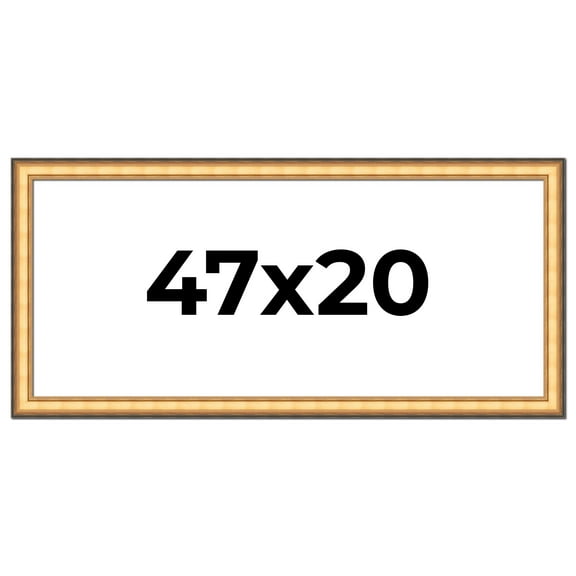 47x20 Frame Gold Plein Aire Solid Wood Picture Frame Width 2 Inches | Interior Frame Depth 0.5