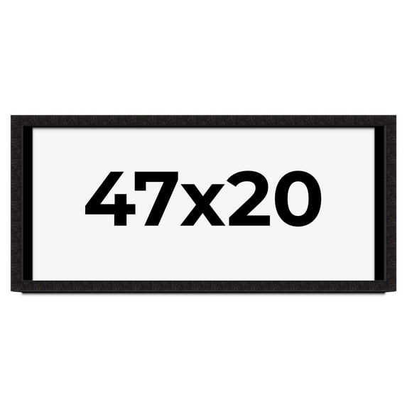47x20 Shadow Box Black Solid Wood Display Picture Frame | 1 Inch Rabbet Depth | | 1.375 Inch