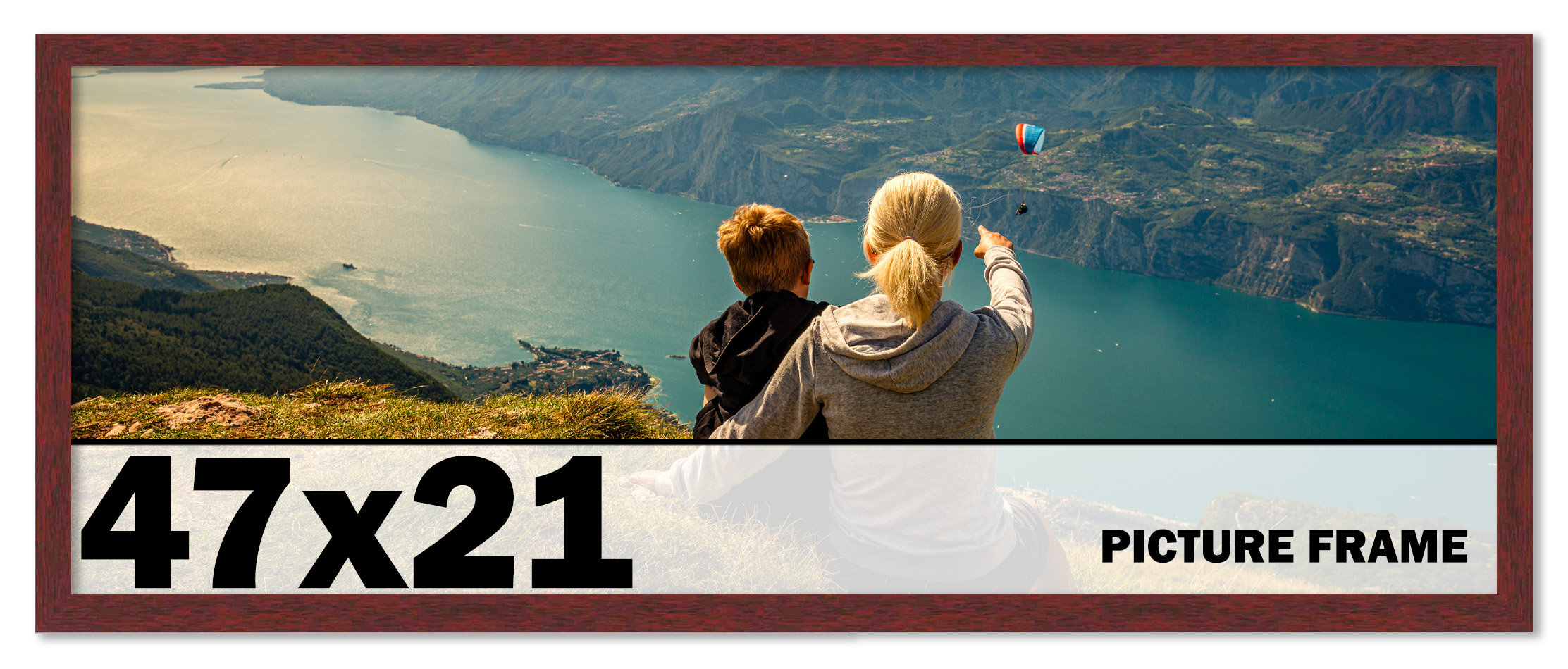 47x21 Frame Brown Mahogany Picture Frame - Solid Wood Frame Kit ...