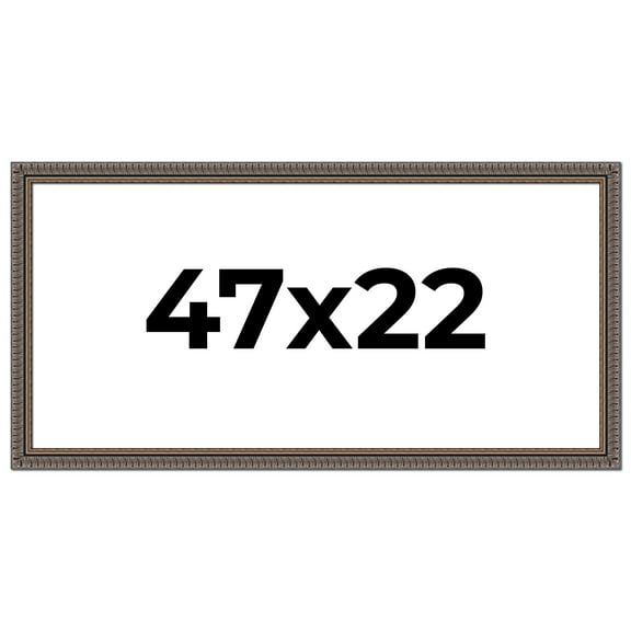 47x22 Frame Black Feather Payton Ornate Solid Wood Picture Frame Width 1.75 Inches | Interior Depth