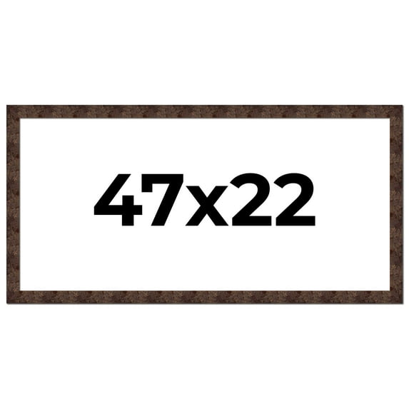 47x22 Frame Brown Burl Real Wood Picture Frame Width 1.625 Inches | Interior Frame Depth 0.5 Inches