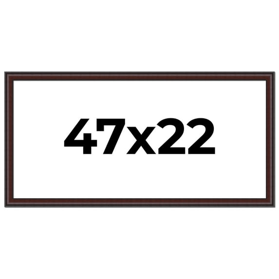 47x22 Frame Brown Round Mahogany Solid Wood Picture Frame | 1.625 Inch Moulding Width | with UV