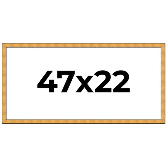 47x22 Frame Gold Rustic Solid Wood Picture Frame | 1.25 Inch Wide Moulding | Rustique Gold