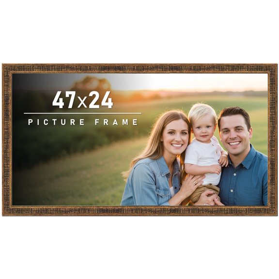 47x24 Frame Gold Picture Frame - Complete Modern Photo Frame Includes UV Acrylic Shatter Guard
