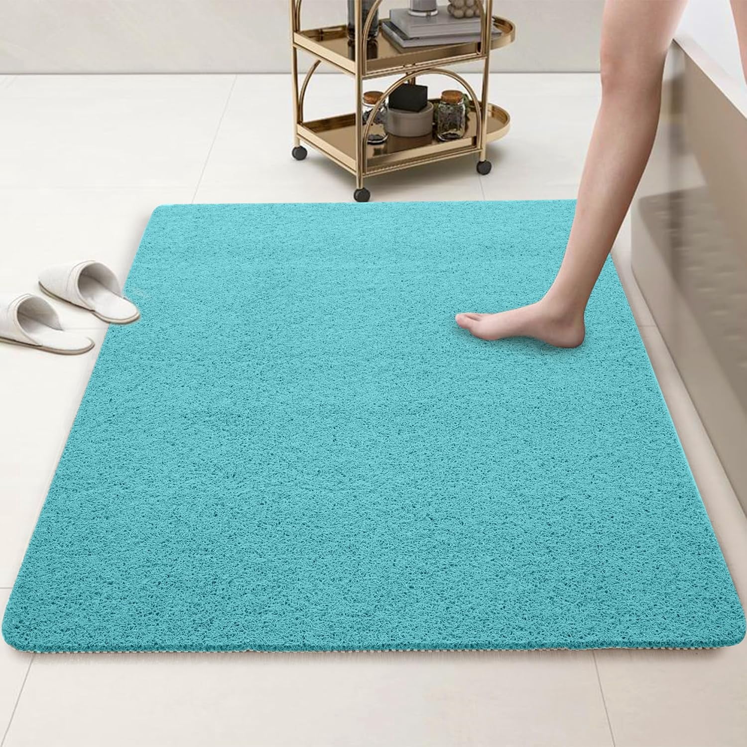 47x32 Inch Extra Large Non-Slip Shower Mat - Heavy Duty PVC Loofah Bath ...