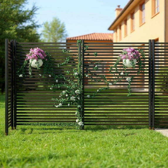 47x35 Inch 2-Panel Animal No Dig Decorative Garden Fence with Gate for Yard, Removable Dog Fence Outdoor for Flower Beds, Vegetable Gardens, Patio, Backyard, Lawn
