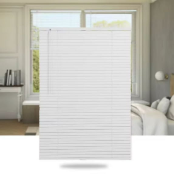 "47Wx36L Cordless 1" Aluminum Mini Blind White Room Darkening Window Blind Easy Installation for Living Room, Bedroom & Bathroom