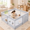 thumbnail image 1 of Fodoss 50x50inch Baby Playpen for Newborns and Toddlers Play Yard for Apartment Indoor Large Baby Activity Center Gray, 1 of 8
