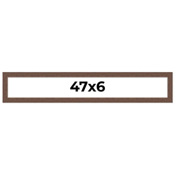 47x6 Frame Brown Distressed Barnwood Picture Frame | Rustic Farmhouse Photo Frame Includes UV