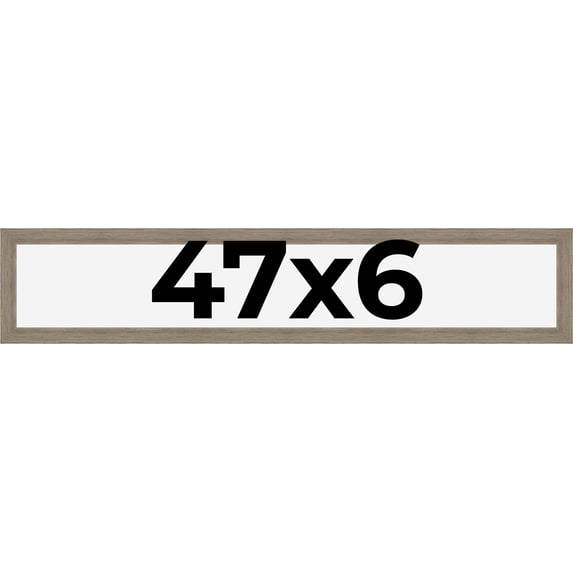 47x6 Frame Gray Barnwood Rustic Solid Wood Picture Frame | 1.5 Inch Moulding Width | Includes UV