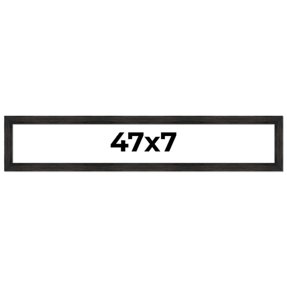 47x7 Frame Black Rustic Barnwood Solid Wood Picture Frame | 1.5 Inch Moulding Width | Includes UV