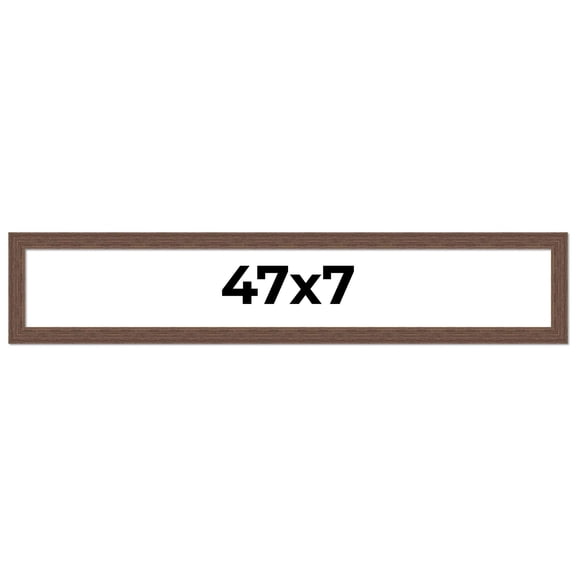 47x7 Frame Brown Distressed Barnwood Picture Frame | Rustic Farmhouse Photo Frame Includes UV