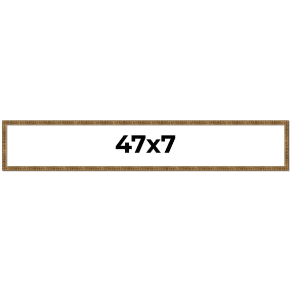 47x7 Frame Gold Solid Wood Picture Frame - Complete Modern Photo Frame Includes UV Acrylic