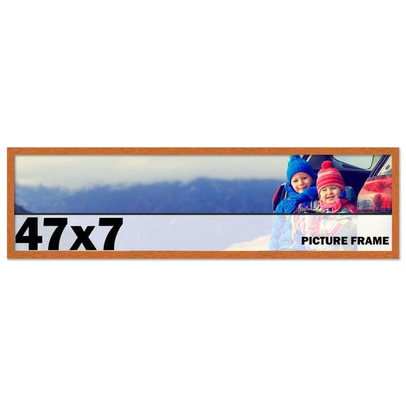47x7 Frame Honey Pecan Brown Picture Frame - Modern Photo Frame Includes UV Acrylic Shatter Guard