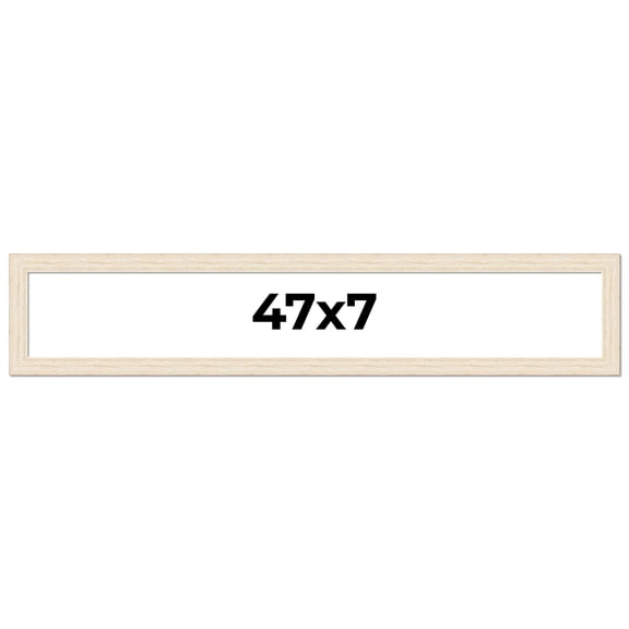 47x7 Frame White Barnwood Picture Frame Includes UV Acrylic Plexiglass, Acid Free Foam Backing