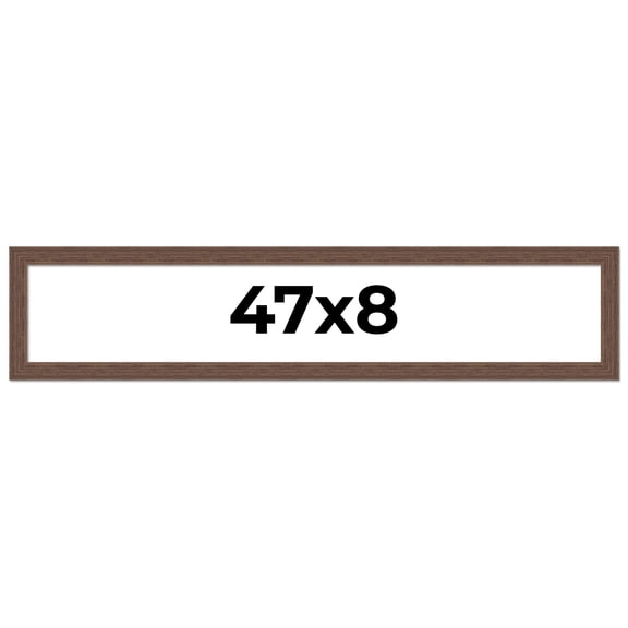 47x8 Frame Brown Distressed Barnwood Picture Frame | Rustic Farmhouse Photo Frame Includes UV
