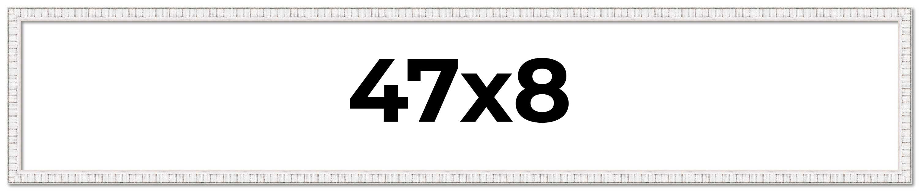 47x8 Frame White Scuffed Rustic Solid Wood Picture Frame | 0.75 Inch ...