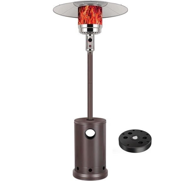 48,000 BTU Propane Heaters with Wheels, Sand Box, Patio Heater Outdoor with Round Table Design, For Deck Porch Garden Commercial Residential, 87 inches Height