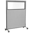 thumbnail image 1 of 48-1/4"W x 63"H Mobile Office Partition Panel with Partial Window, Gray, 1 of 4